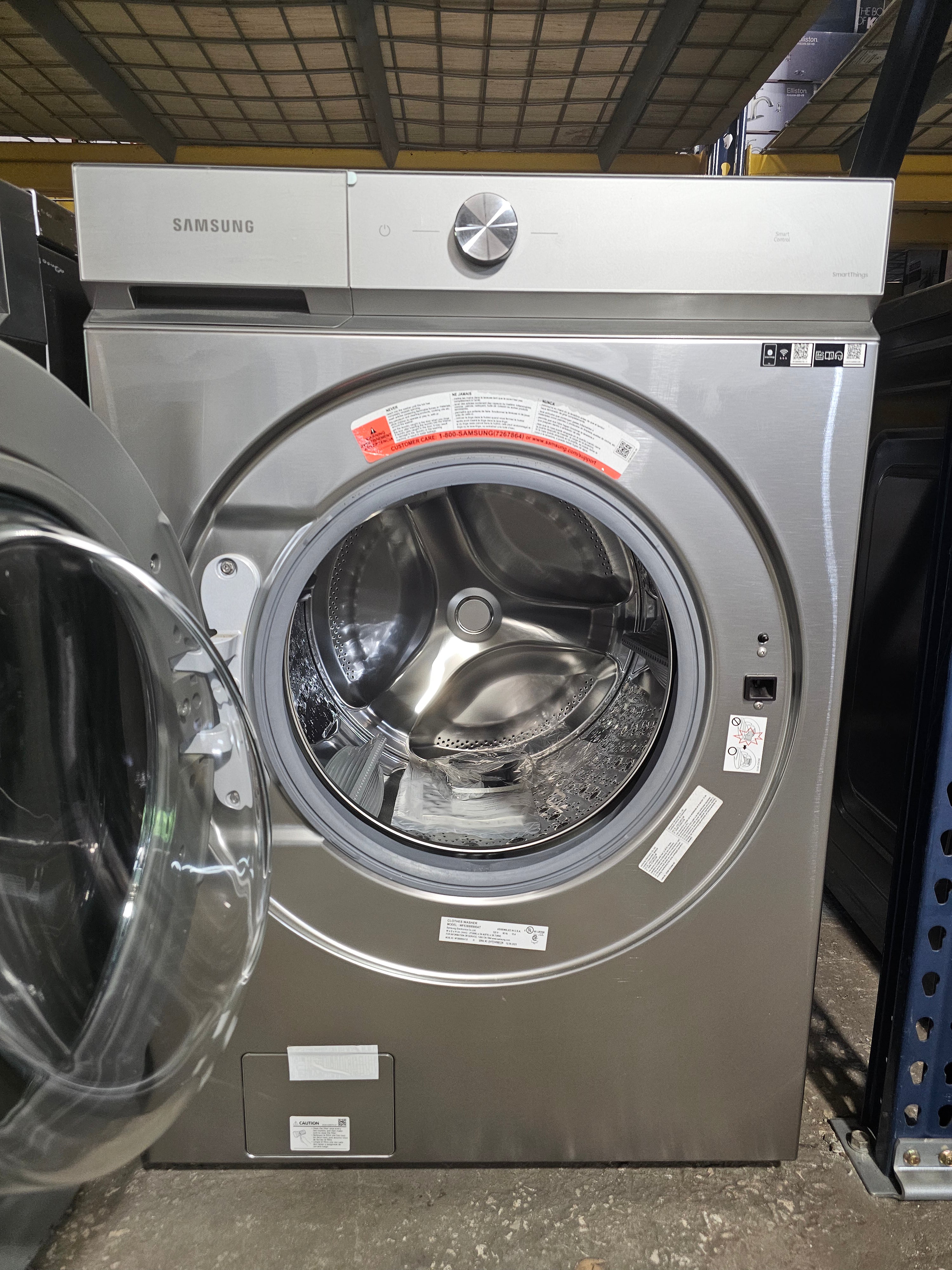 Samsung Bespoke 5.3 cu. ft. Ultra-Capacity Smart Front Load Washer in Silver Steel with Super Speed Wash and AI Smart Dial